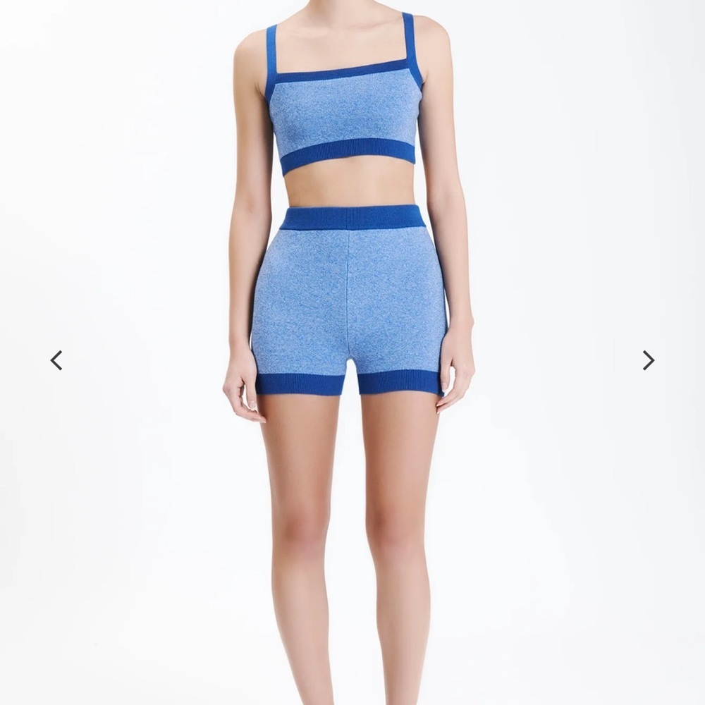NudeLucy Blue Organic Cotton Active Knit Short